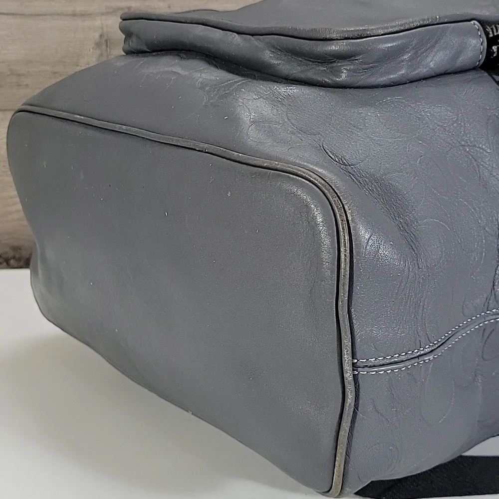 Coach Sullivan Signature Gray Leather Backpack Rucksack C9868